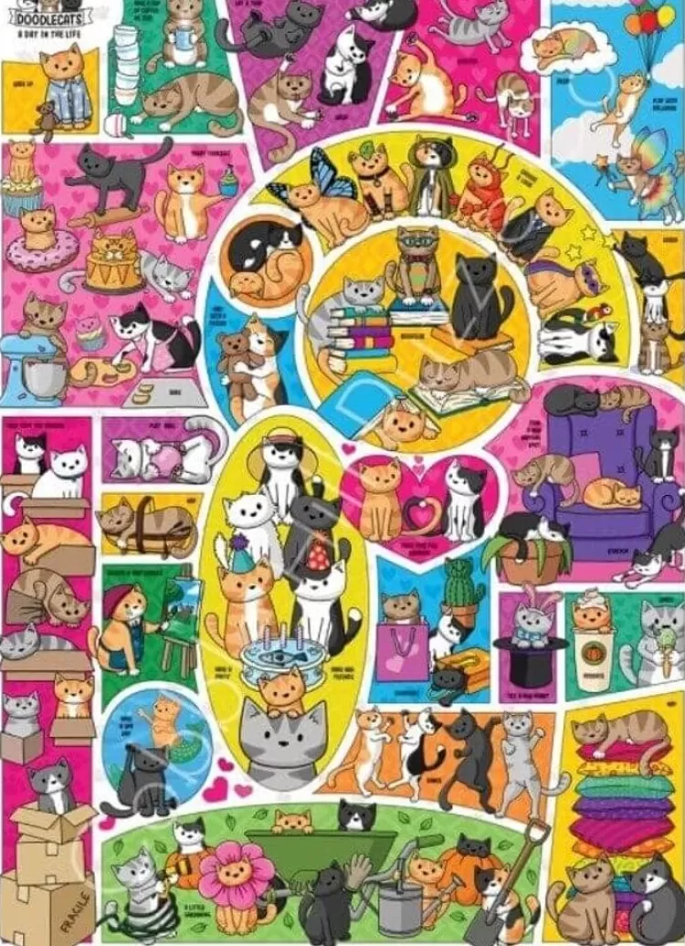 Cobble Hill Animals & Wildlife* - Doodlecats - 1000 Piece Jigsaw Puzzle