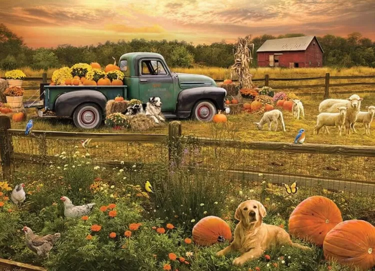 Cobble Hill Farming* - Harvest Time - 1000 Piece Jigsaw Puzzle