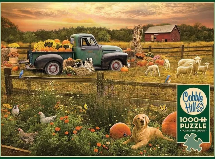 Cobble Hill Farming* - Harvest Time - 1000 Piece Jigsaw Puzzle