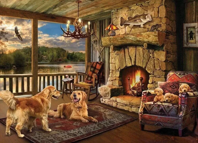 Cobble Hill Pastimes* - Lakeside Cabin - 1000 Piece Jigsaw Puzzle