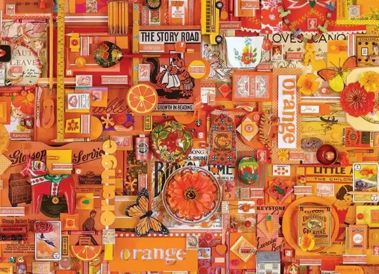 Cobble Hill Challenging* - Orange - Colours Series - 1000 Piece Jigsaw Puzzle