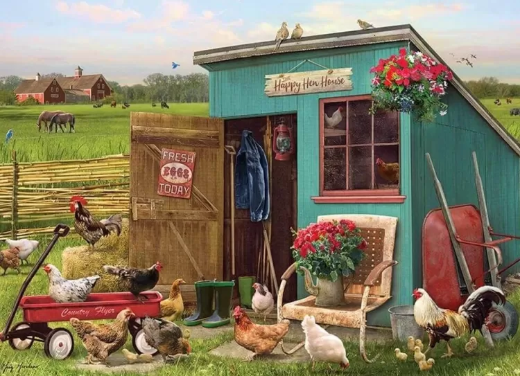 Cobble Hill Landscape* - The Happy Hen House - 1000 Piece Jigsaw Puzzle
