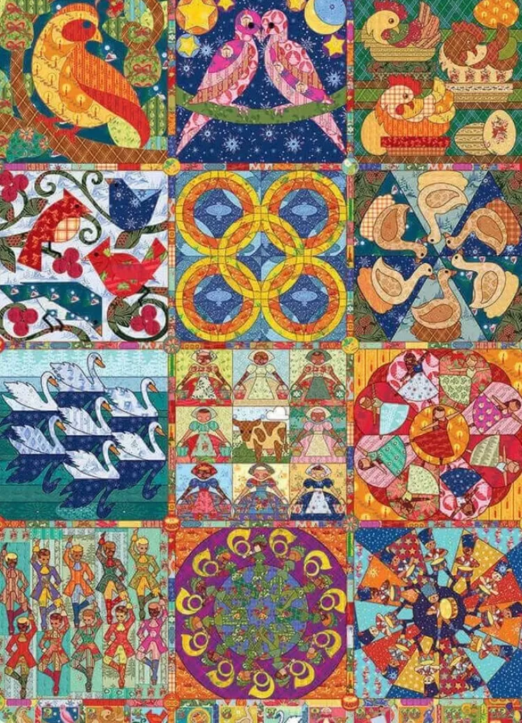 Cobble Hill Christmas* - Twelve Days Of Christmas Quilt - 1000 Piece Jigsaw Puzzle