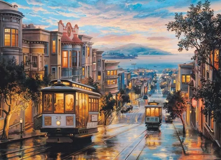 Eurographics Locations & Buildings* - San Francisco - Cable Car - 1000 Piece Jigsaw Puzzle