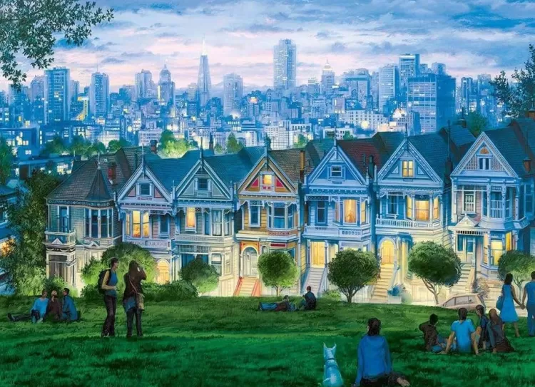 Eurographics Locations & Buildings* - San Francisco - Seven Sisters - 1000 Piece Jigsaw Puzzle