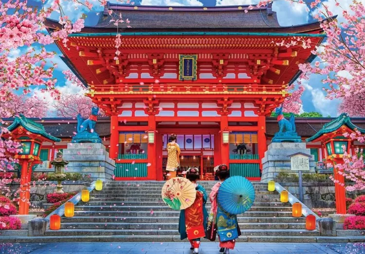 Eurographics Locations & Buildings* - Spring Sakura - Lars Stewart - 1000 Piece Jigsaw Puzzle