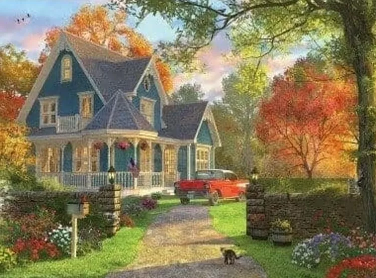 Eurographics Locations & Buildings* - The Blue Country House - 1000 Piece Jigsaw Puzzle