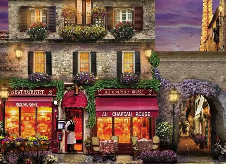 Eurographics Food & Drink* - The Red Hat Restaurant, Paris - 1000 Piece Jigsaw Puzzle