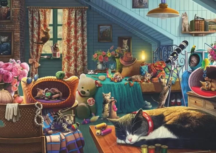 Jumbo Animals & Wildlife*Falcon De Luxe - Cats In The Attic - 500 Piece Jigsaw Puzzle