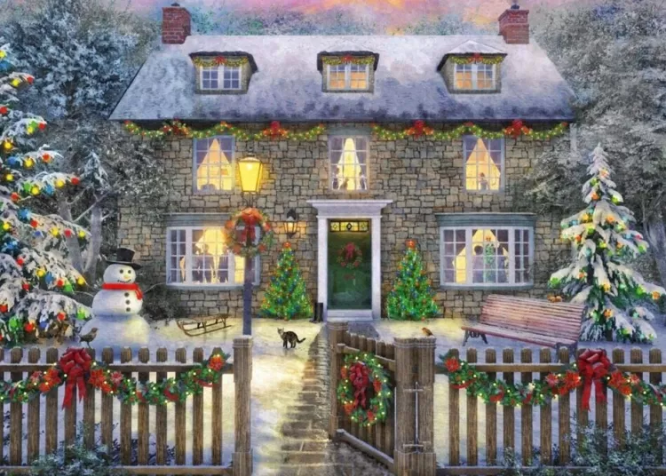 Jumbo Christmas*Falcon De Luxe - Christmas Cottage - 1000 Piece Jigsaw Puzzle