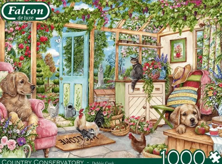 Jumbo Flowers & Gardens*Falcon De Luxe - Country Conservatory - 1000 Piece Jigsaw Puzzle