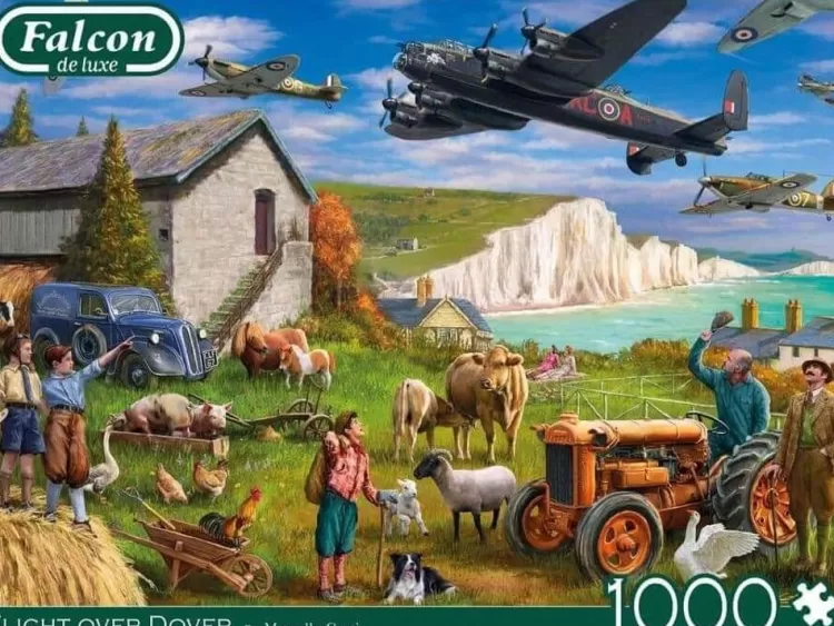 Jumbo Trains & Transport*Falcon De Luxe - Flight Over Dover - 1000 Piece Jigsaw Puzzle