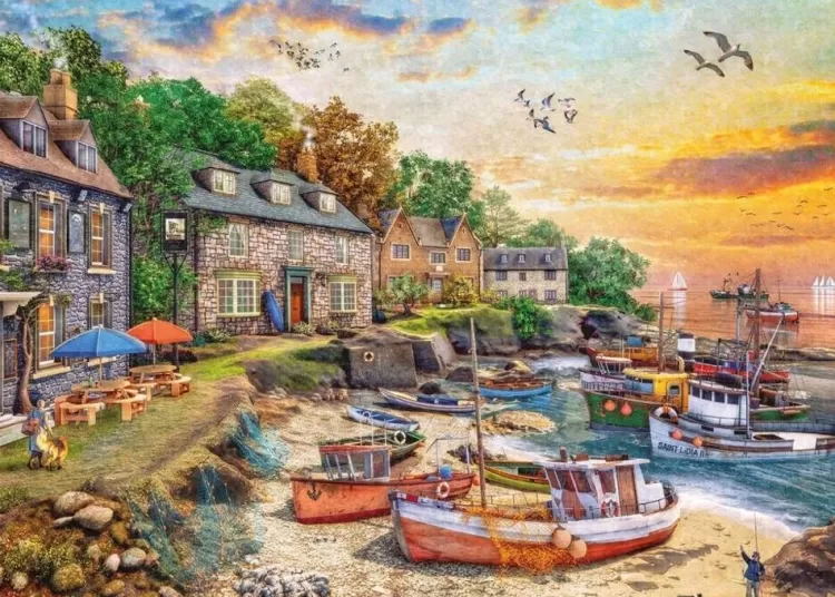Jumbo Cottages*Falcon De Luxe - Harbour Cottage - 1000 Piece Jigsaw Puzzle