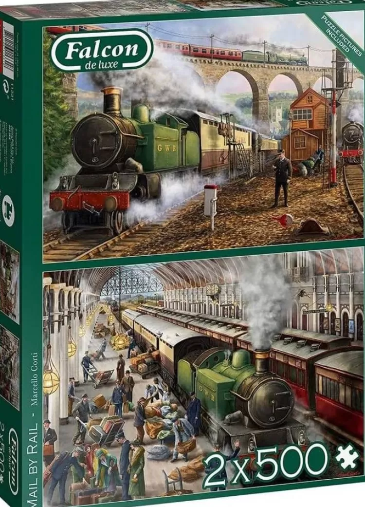 Jumbo Trains & Transport*Falcon De Luxe - Mail By Rail 2 X 500 Piece Jigsaw Puzzle
