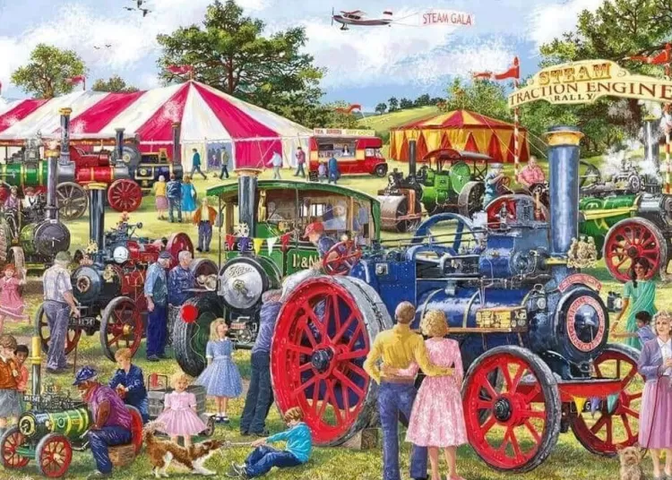 Jumbo Trains & Transport*Falcon De Luxe - Steam Engine Rally - 1000 Piece Jigsaw Puzzle