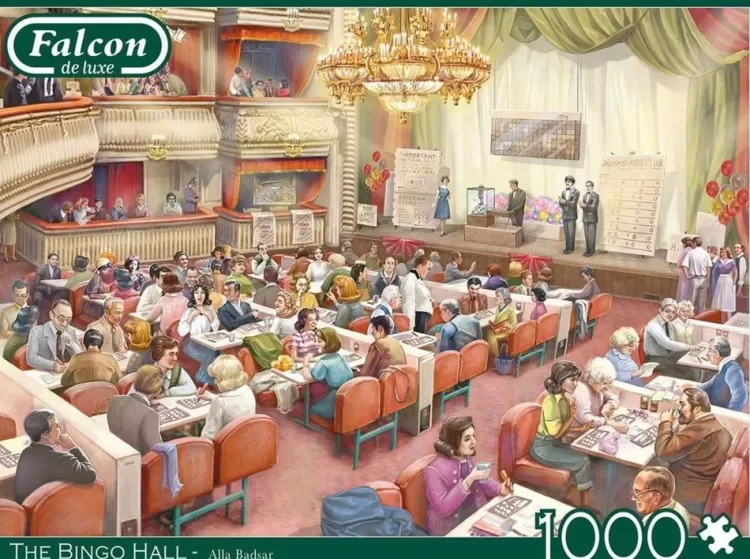 Jumbo Pastimes*Falcon De Luxe - The Bingo Hall - 1000 Piece Jigsaw Puzzle
