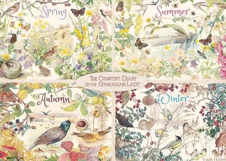Jumbo Flowers & Gardens*Falcon De Luxe - The Country Diary 4 Seasons- 1000 Pieces