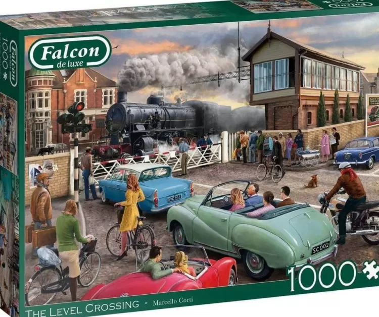 Jumbo Trains & Transport*Falcon De Luxe - The Level Crossing - 1000 Piece Jigsaw Puzzle