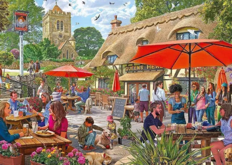 Jumbo Pastimes*Falcon De Luxe - The Pub Garden - 1000 Piece Jigsaw Puzzle
