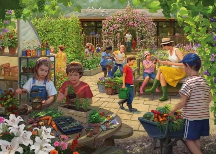 Jumbo Food & Drink*Falcon De Luxe - The Vegetable Garden - 1000 Piece Jigsaw Puzzle