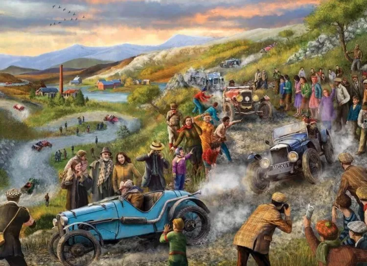 Jumbo Trains & Transport*Falcon De Luxe - Vintage Car Rally - 1000 Piece Jigsaw Puzzle