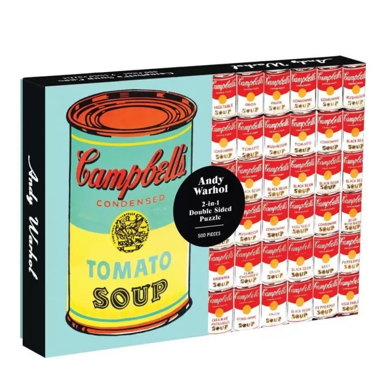 Galison Art* - Andy Warhol Soup Can 2-Sided - 500 Piece Jigsaw Puzzle