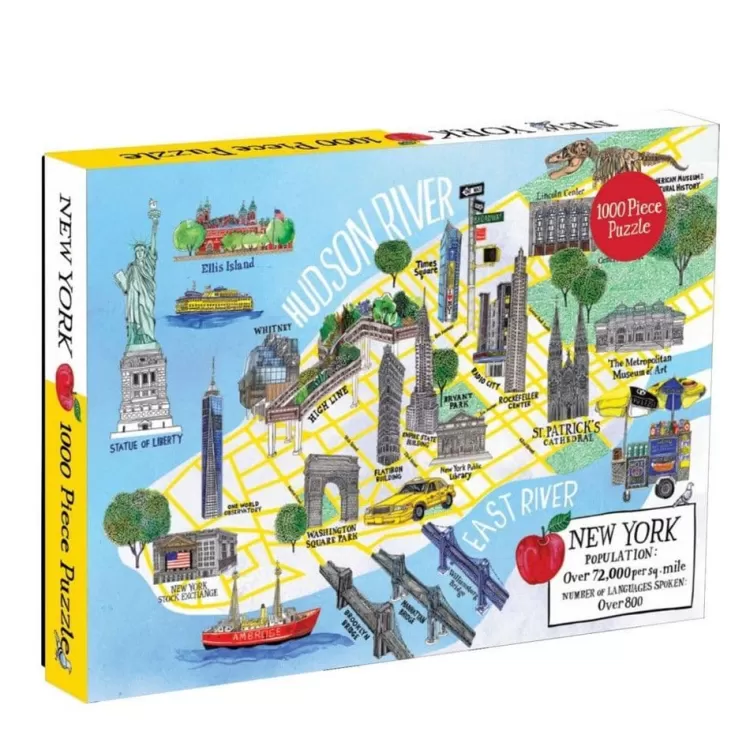 Galison Locations & Buildings* - New York City Map - 1000 Piece Jigsaw Puzzle