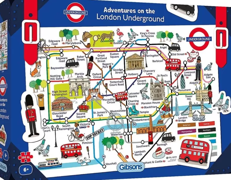 Gibsons Maps & Flags* - Adventures On The London Underground - 250 Piece Jigsaw Puzzle