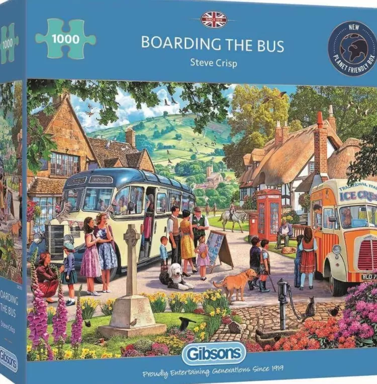 Gibsons Trains & Transport* - Boarding The Bus - 1000 Piece Jigsaw Puzzle