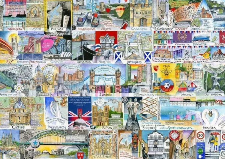 Gibsons Locations & Buildings* - Bright Lights & Big Cities - 1000 Piece Jigsaw Puzzle