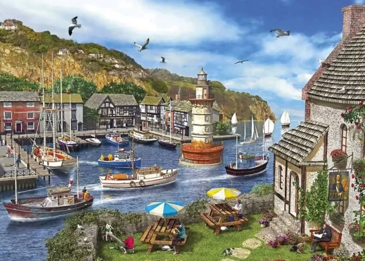 Gibsons Locations & Buildings* - Lighthouse Bay - 1000 Piece Jigsaw Puzzle