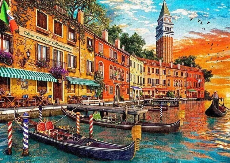 Gibsons Locations & Buildings* - San Marco Sunset - 1000 Piece Jigsaw Puzzle