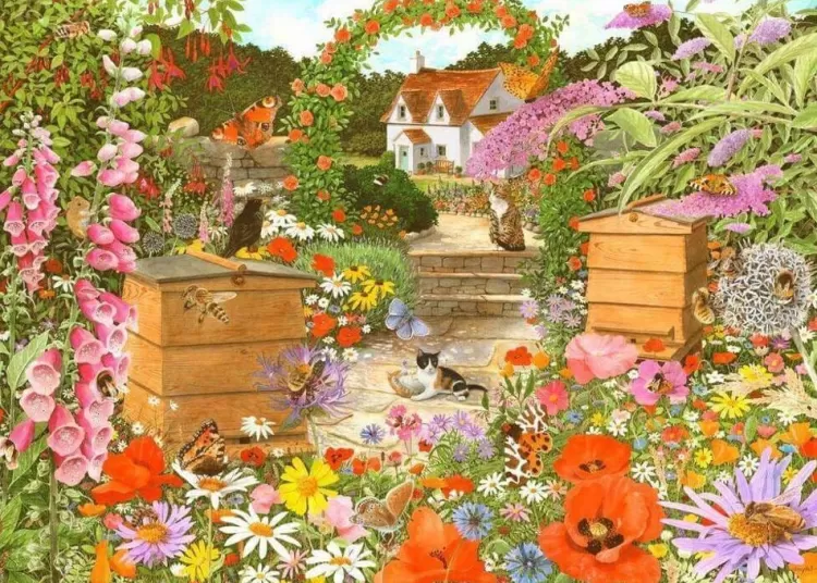 House of Puzzles Animals & Wildlife* - Bee Happy! - 1000 Piece Jigsaw Puzzle
