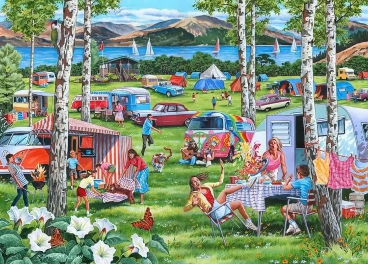 House of Puzzles Pastimes* - Camping Chaos - 500Xl Piece Jigsaw Puzzle