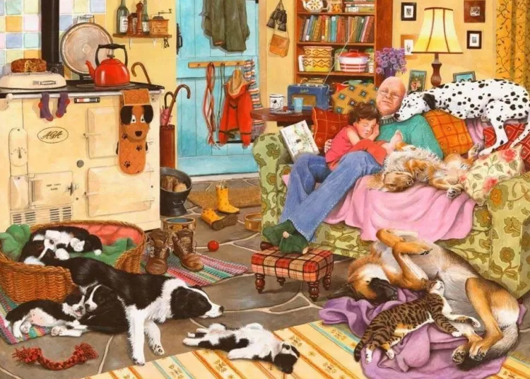 House of Puzzles Animals & Wildlife* - Dog Tired - 1000 Piece Jigsaw Puzzle