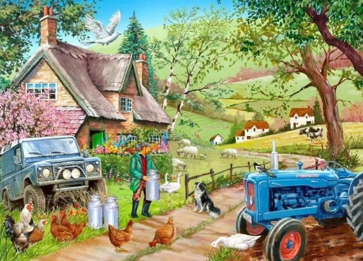 House of Puzzles Farming* - Farm Fresh - 500 Piece Jigsaw Puzzle