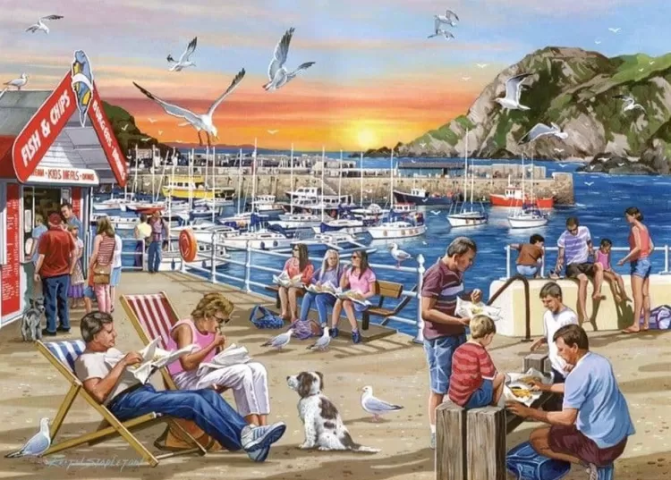 House of Puzzles Food & Drink* - Fish & Chips - 1000 Piece Jigsaw Puzzle