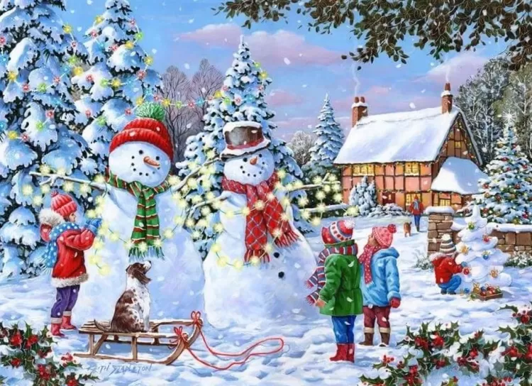 House of Puzzles Christmas* - Glow In The Snow - 1000 Piece Jigsaw Puzzle