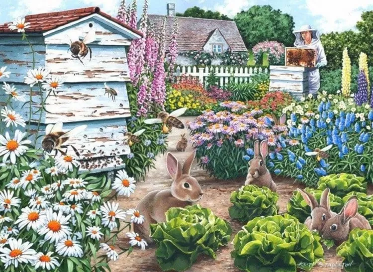 House of Puzzles Animals & Wildlife* - Honey Bunnies - 500Xl Piece Jigsaw Puzzle