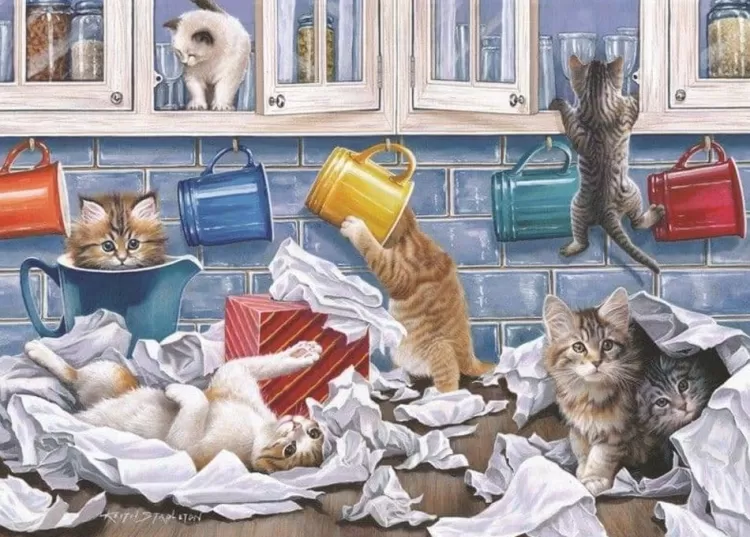 House of Puzzles Animals & Wildlife* - Kitty Litter - 250Xl Piece Jigsaw Puzzle