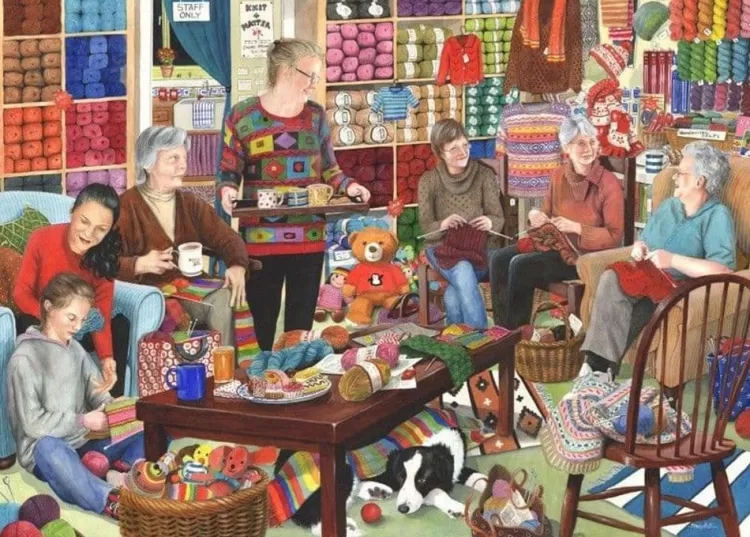 House of Puzzles Pastimes* - Knit & Natter - 1000 Piece Jigsaw Puzzle