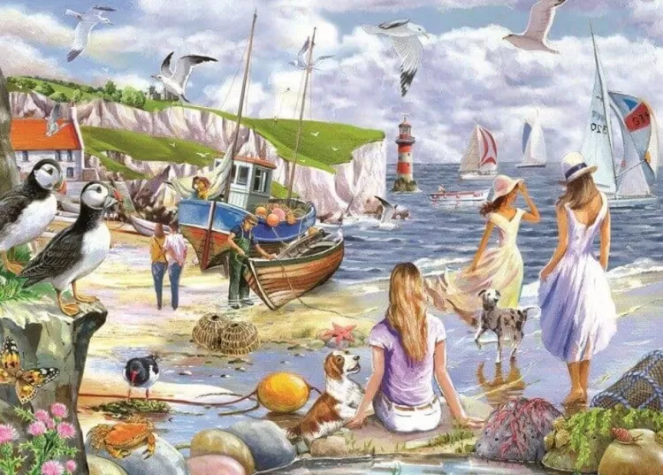 House of Puzzles Trains & Transport* - Sea Shore Breezes - 500Xl Piece Jigsaw Puzzle