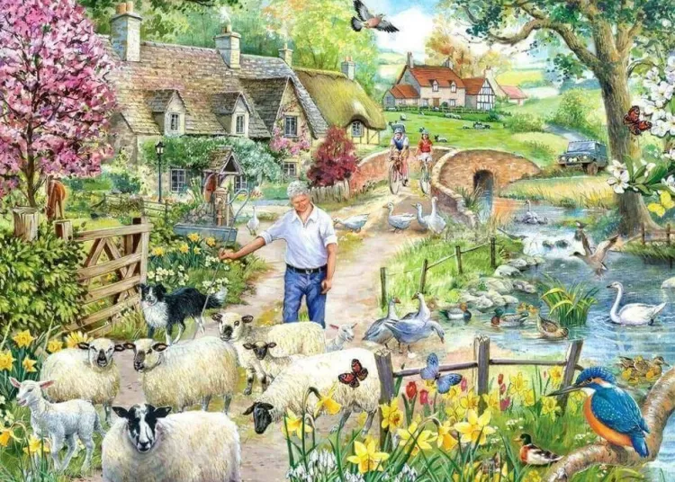 House of Puzzles Farming* - Shepherd'S Lane - 1000 Piece Jigsaw Puzzle