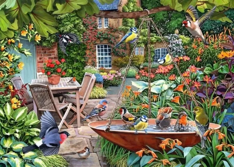 House of Puzzles Flowers & Gardens* - Splashing Around - 1000 Piece Jigsaw Puzzle