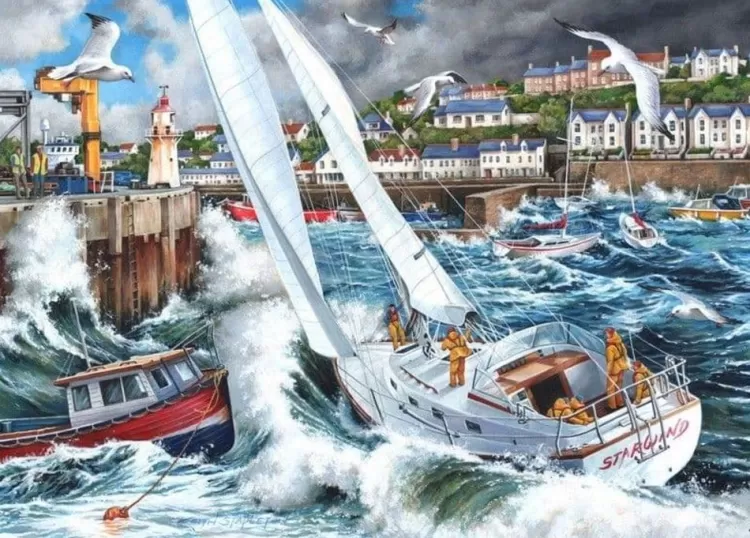 House of Puzzles Trains & Transport* - Storm Chased - 1000 Piece Jigsaw Puzzle