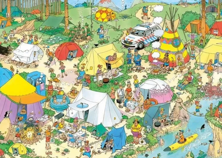 Jumbo Humour*Jan Van Haasteren - Camping In The Forest - 1000 Piece Jigsaw Puzzle