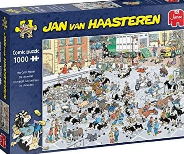 Jumbo Humour*Jan Van Haasteren - The Cattle Market - 1000 Piece Jigsaw Puzzle