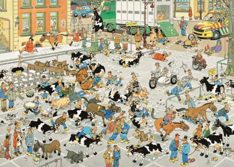 Jumbo Humour*Jan Van Haasteren - The Cattle Market - 1000 Piece Jigsaw Puzzle