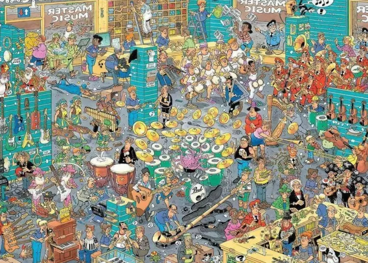 Jumbo Humour*Jan Van Haasteren - The Music Shop & Holiday Jitters 2 X 1000 Piece Jigsaw Puzzle