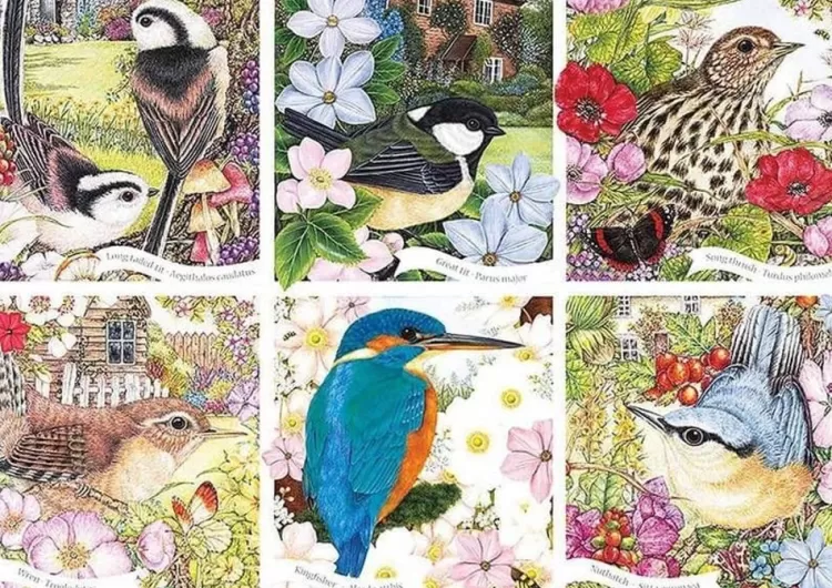 Otter House Flowers & Gardens* - Garden Birds - 1000 Piece Jigsaw Puzzle